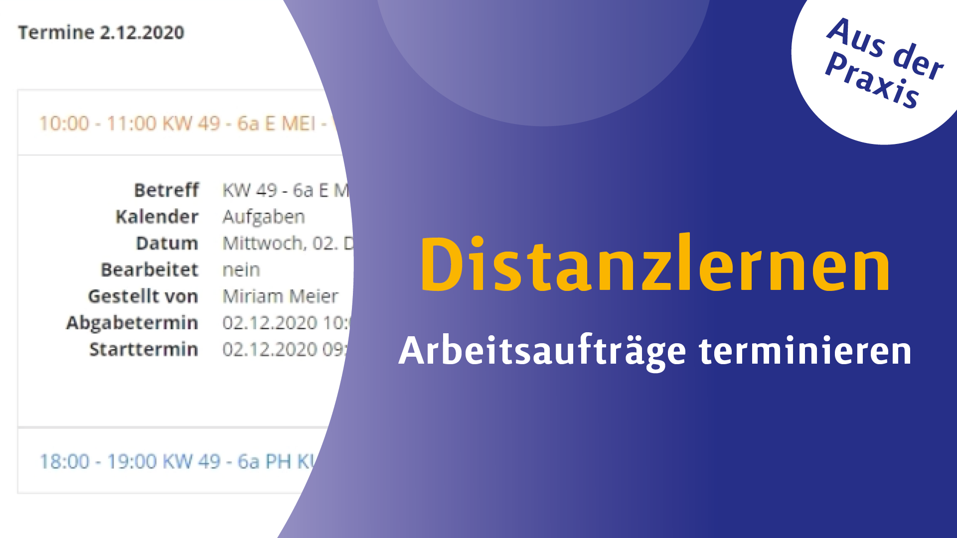 Phase 1 - Arbeitsaufträge terminieren