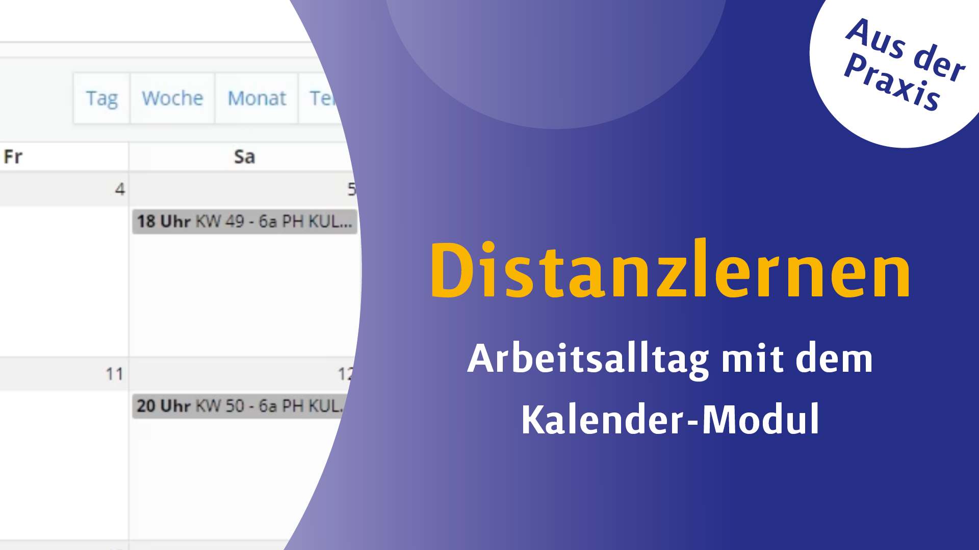 Phase 1 - Arbeitsalltag mit dem Kalender-Modul organisieren