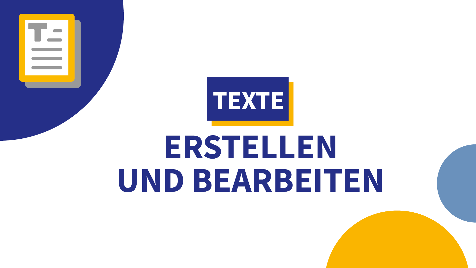 Texte: Einen Text erstellen und formatieren